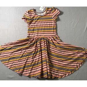 NWT Dot Dot Smile Twirl Dress Girl 5/6 Colorful Striped Spin Dress